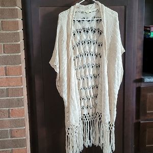 Womens boutique crocheted kimono